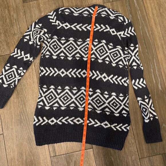 Hollister Tribal Aztec women's cardigan cotton blend boyfriend style size Large - Picture 6 of 8